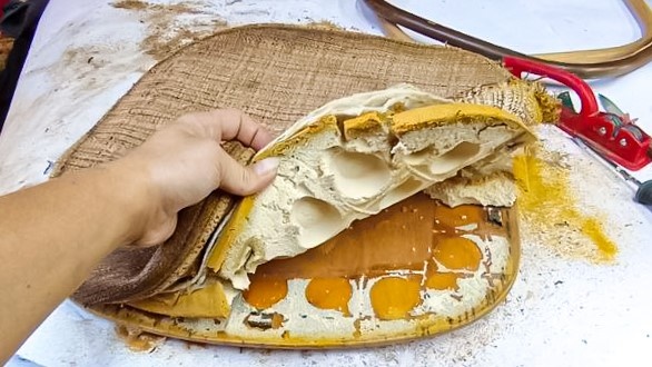 распаковка сидушки стула фабрики Лигна