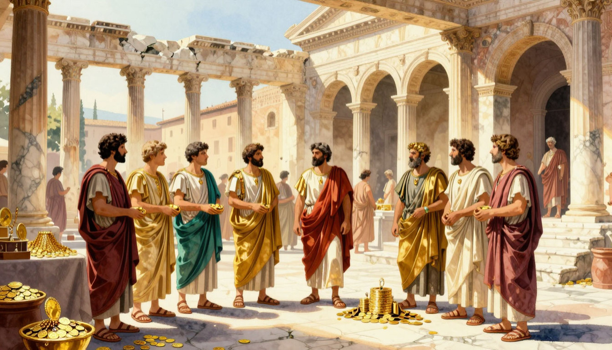 Патриции торгуют золотом.