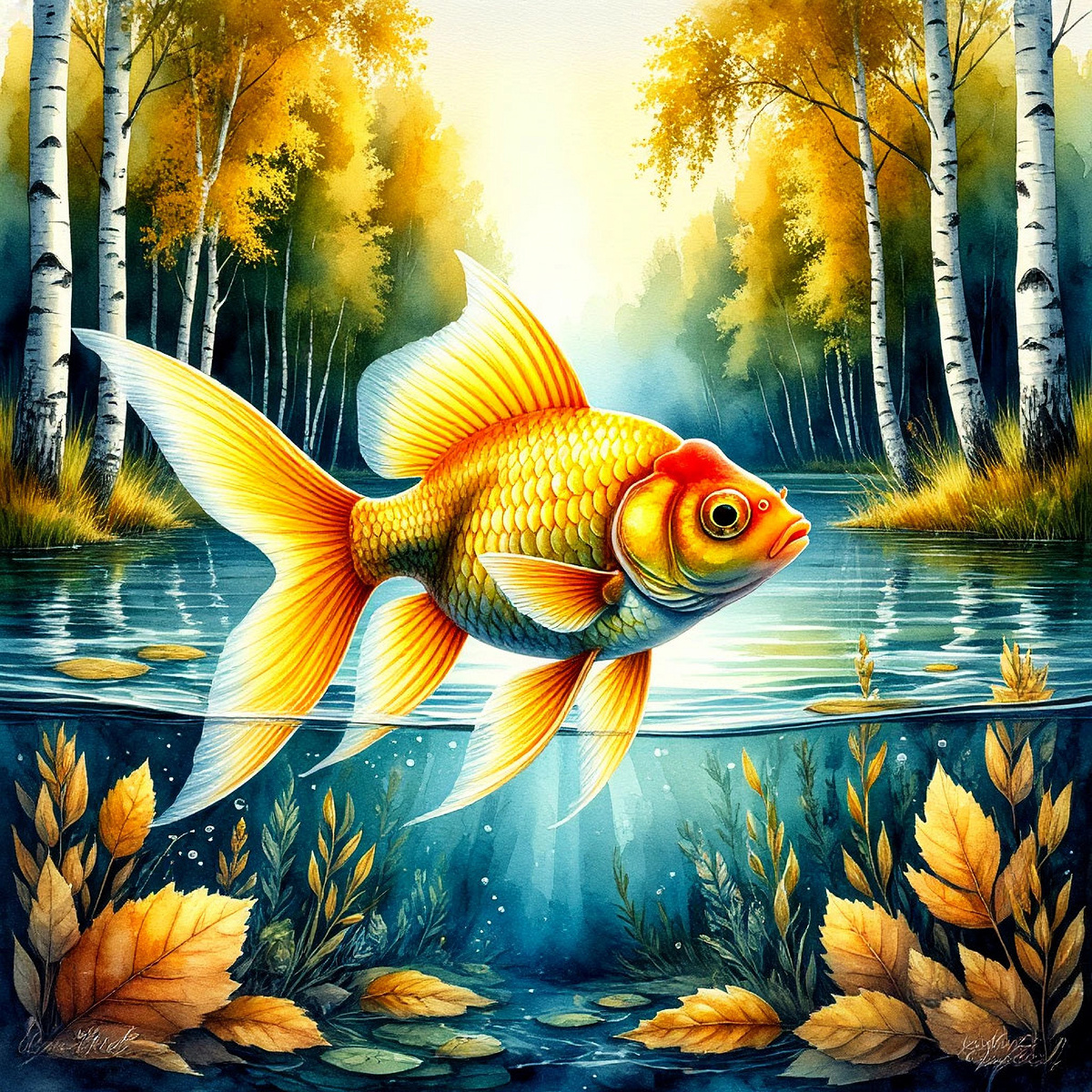 Золотая рыбка из сказки.