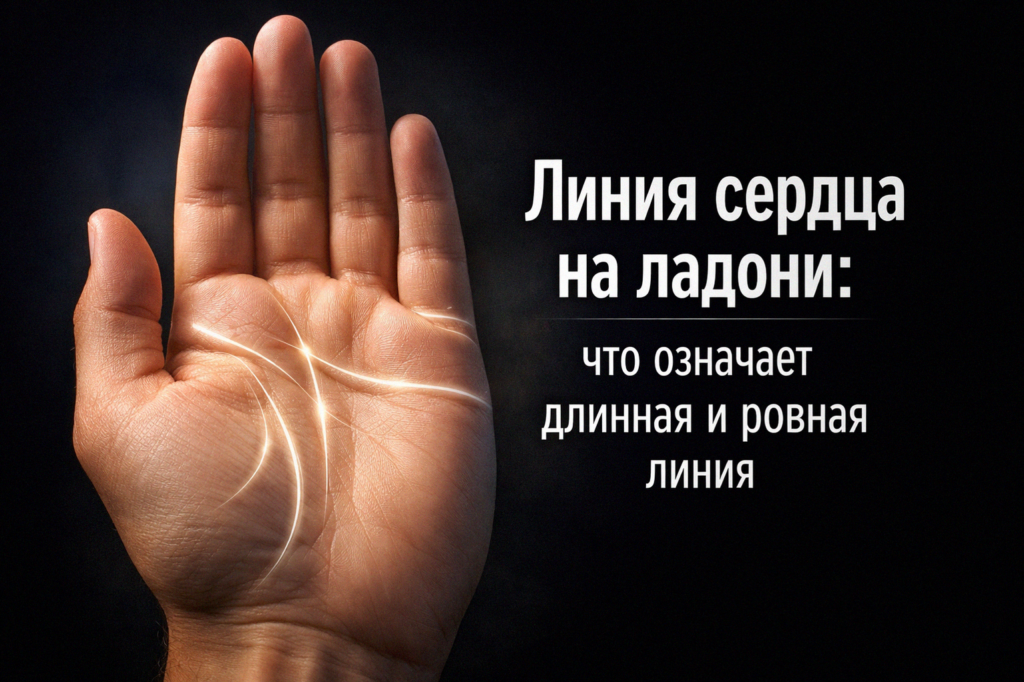    Длинная и ровная линия сердца на ладони admin