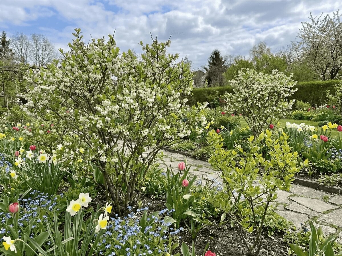 Молодые кусты голубики набираются сил, подрастают. А многолетние уже вовсю готовятся к урожаю
