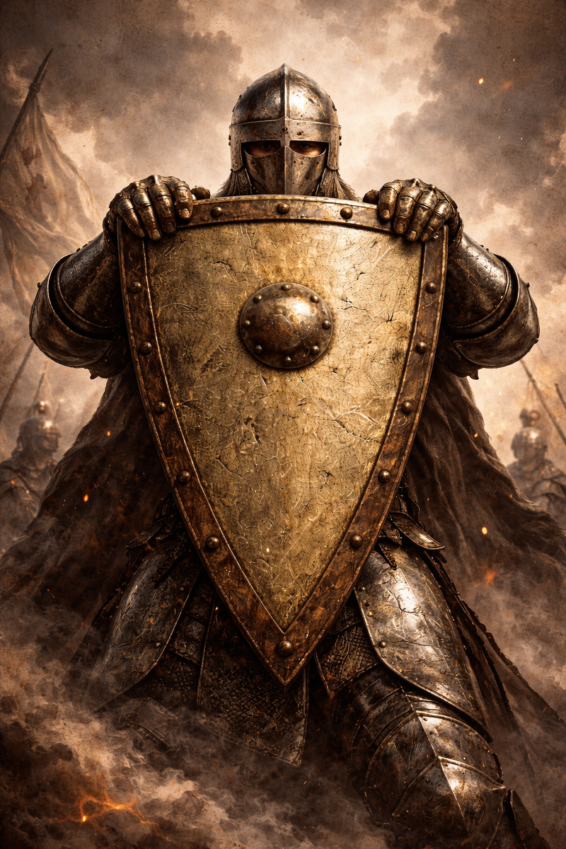 Нормандский щит XII века — одна из первых форм щита, на которых начали появляться геральдические знаки.