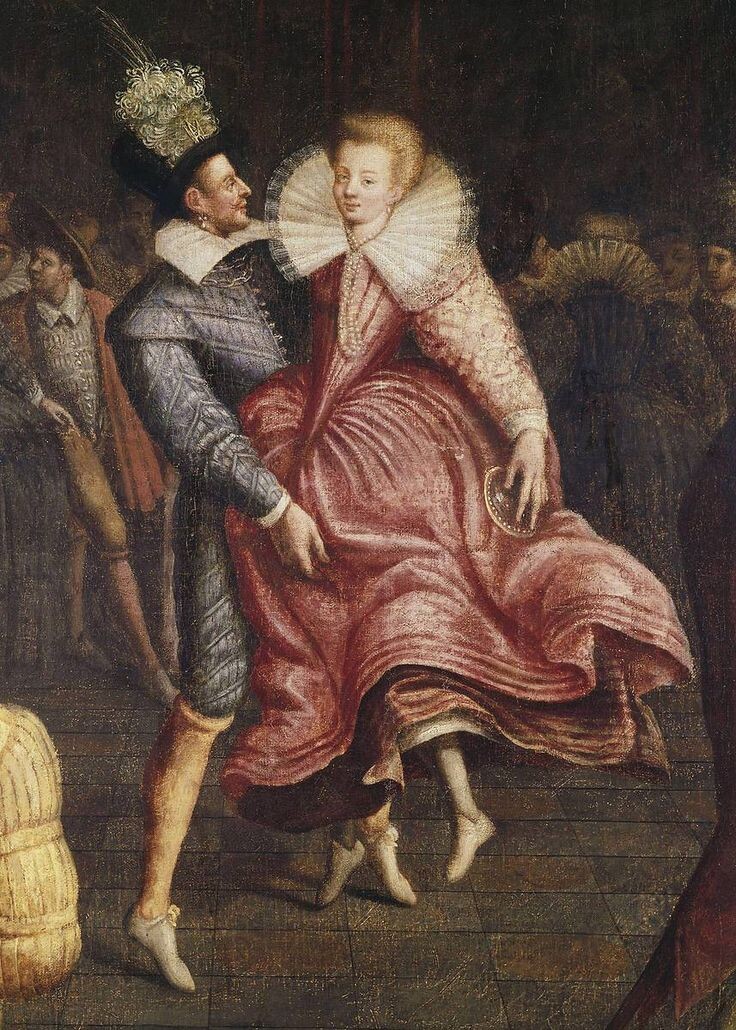 Бал во Франции 1580-х. Фрагмент картины. «Парный танец вольта».