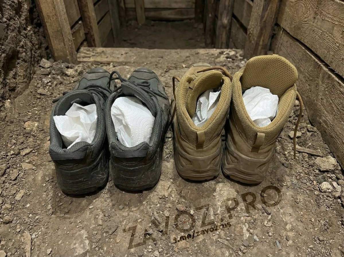 Сушка обуви в полевых услових в зоне СВО