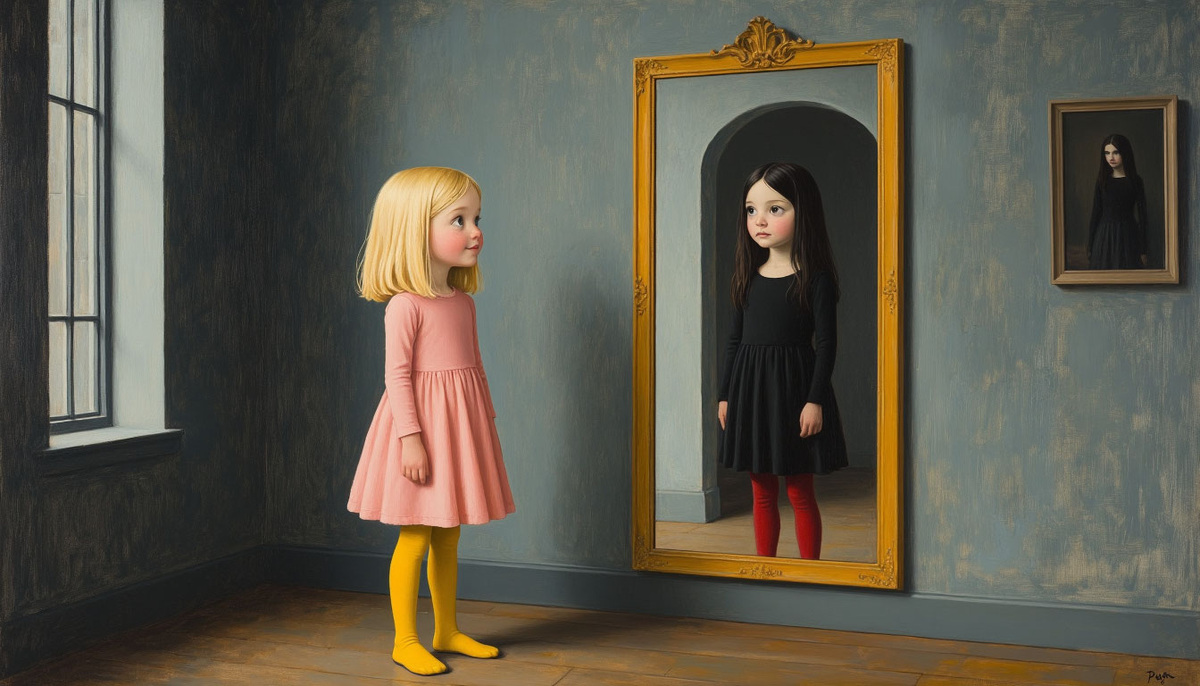 Отражение в зеркале... Изображение от ИИ Шедеврум