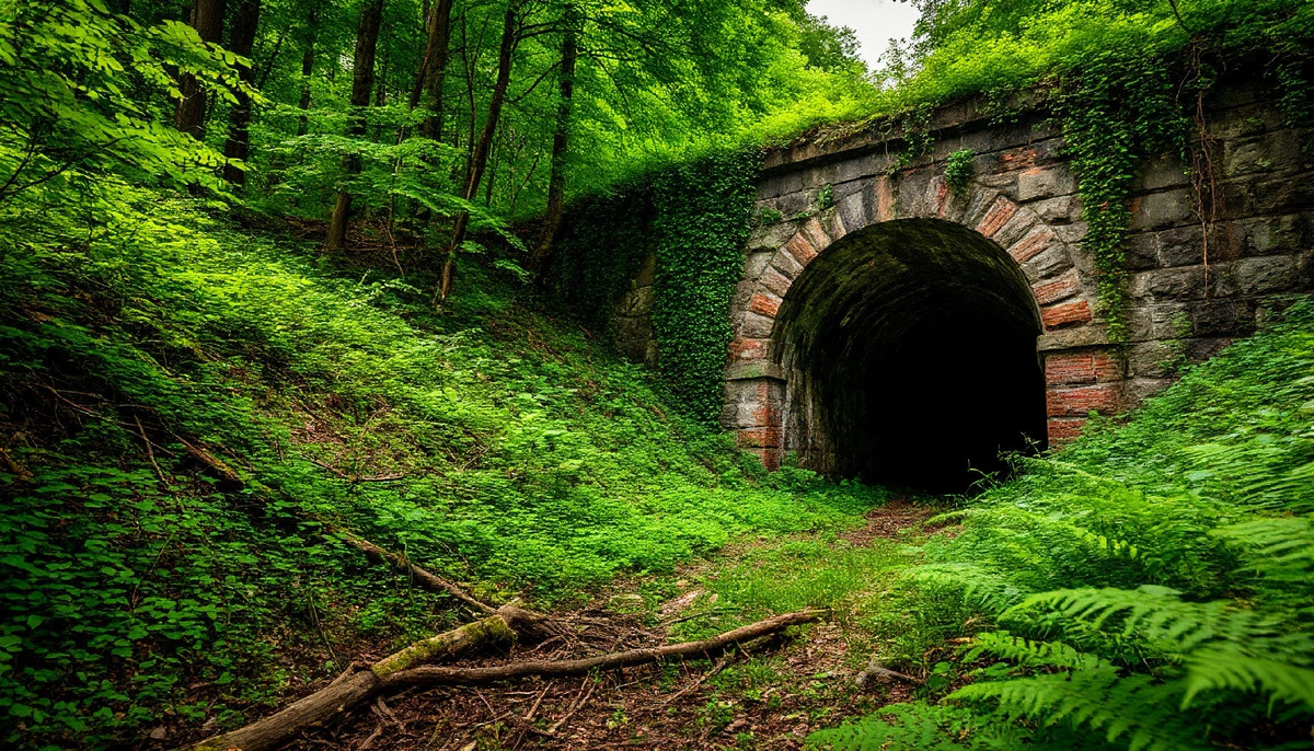 Туннель оставили, хоть и частично засыпали.