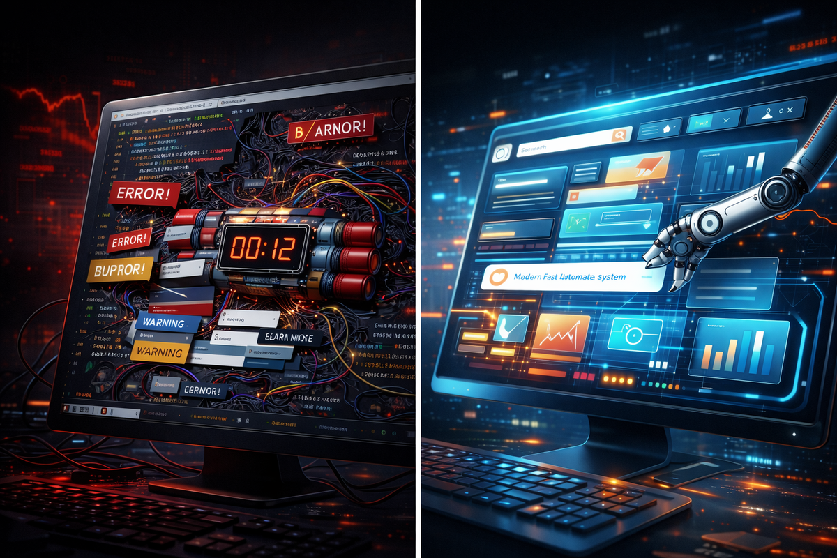 Сравнение критических ошибок в коде и процесса автоматизации ИИ.