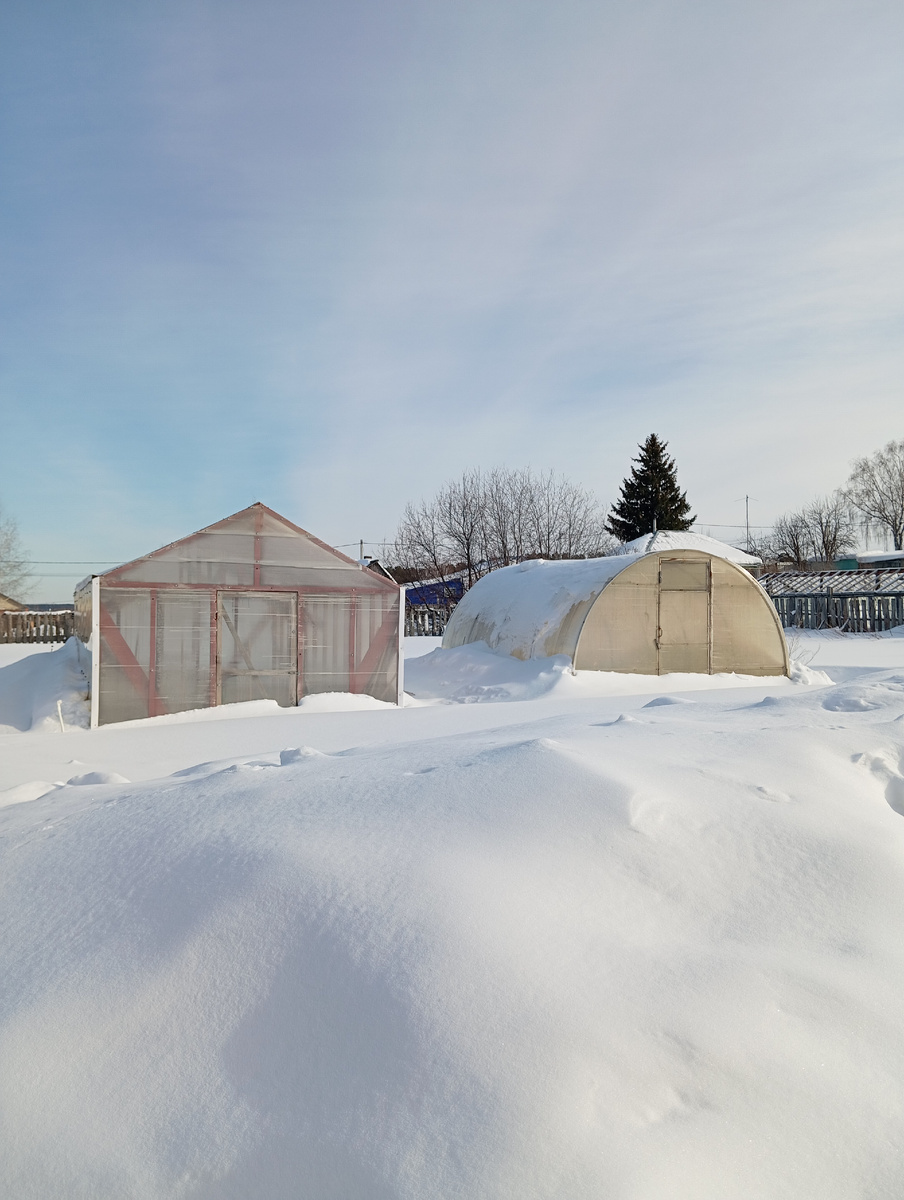 Все ждёт весну и трудяги - теплицы тоже.