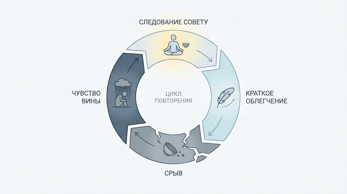 Пищевая медитация не эффективна без других инструментов