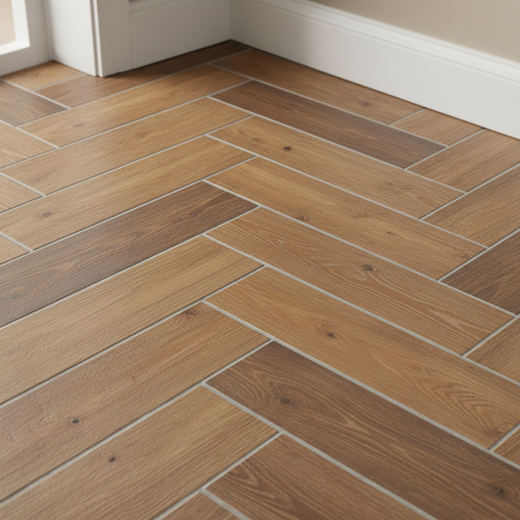 Вот так выглядит плитка с затирочными щвами. 