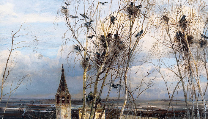 «Грачи прилетели», А. К. Саврасов (фрагмент, 1871 год). Фото: wikimedia.org