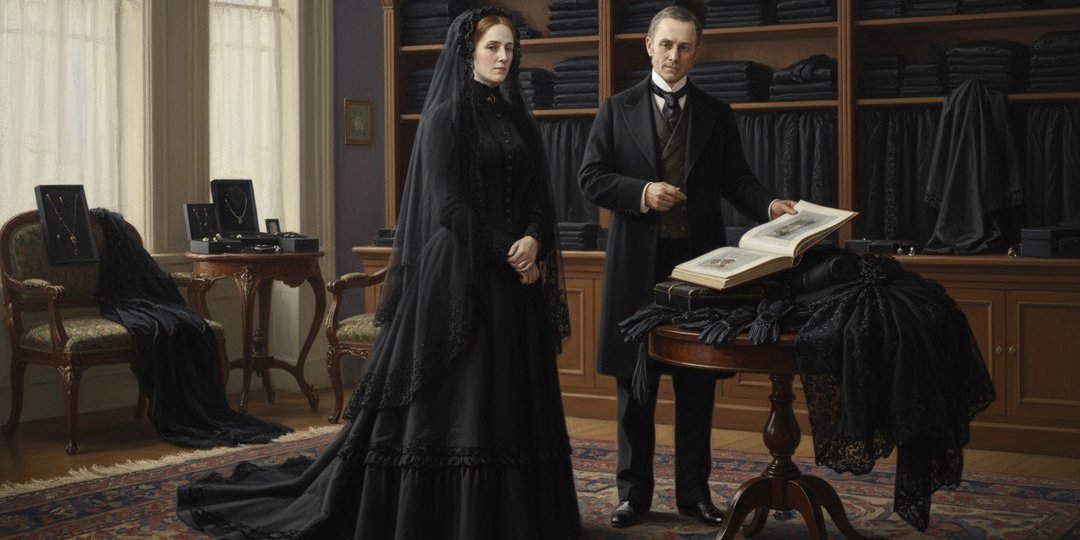 Почему викторианские вдовы носили чёрное четыре года — и кто на этом зарабатывал