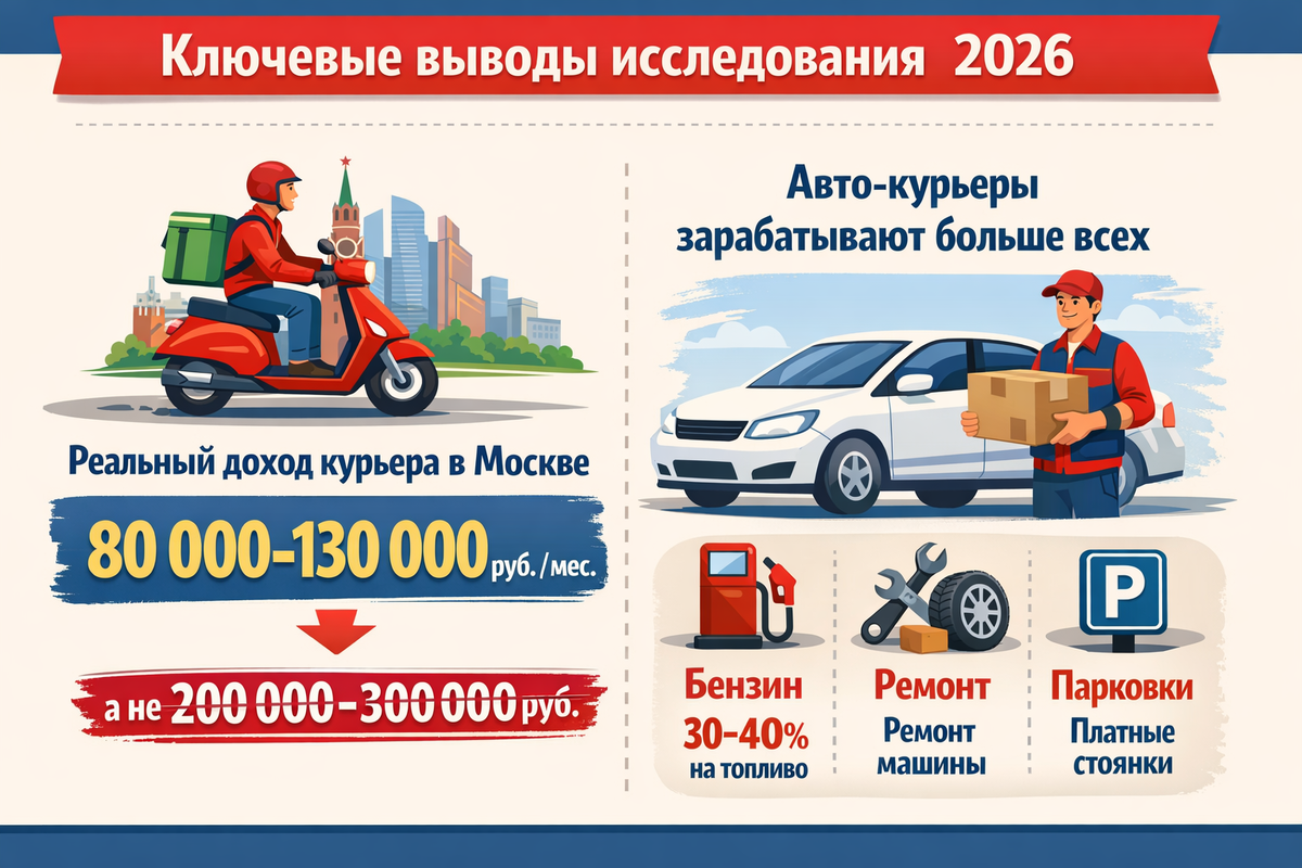 Инфографика: Ключевые особенности рынка курьеров