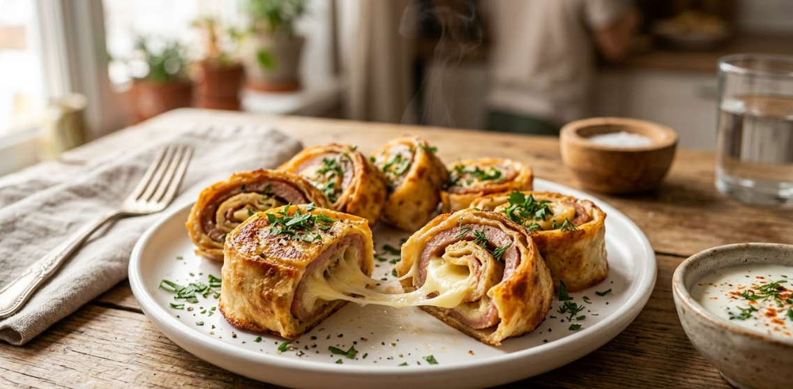 Закуска из лаваша с колбасой и сыром