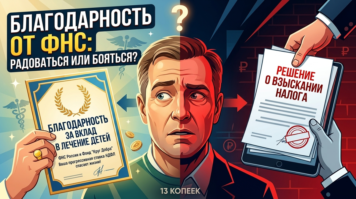 Благодарность ФНС и решение о взыскании