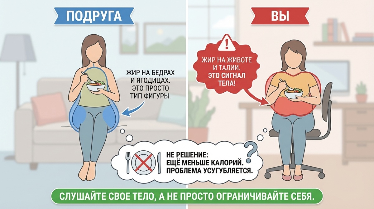 Причины набора веса в области живота