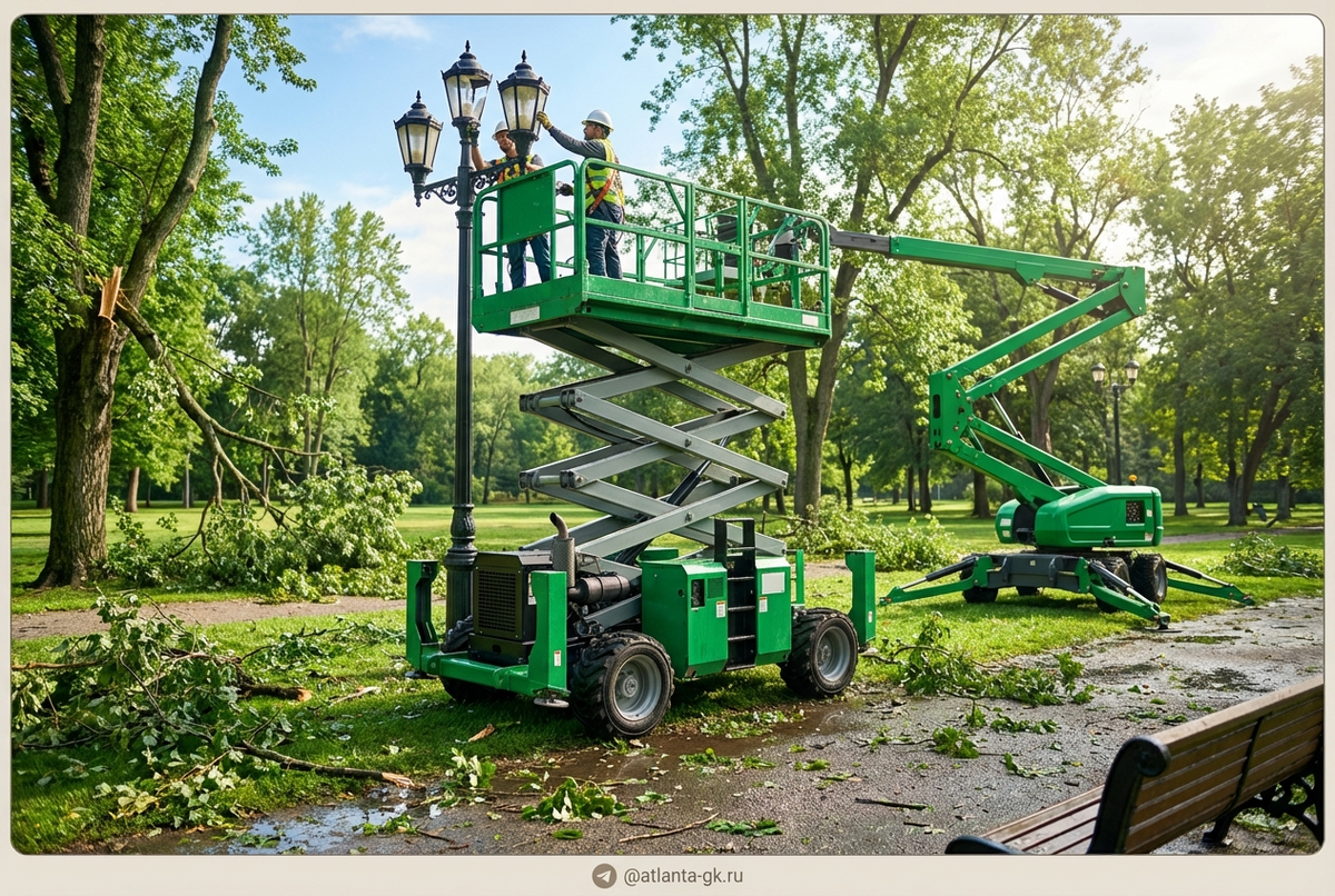    Дизельный подъемник для работы на улице Atlanta-gk