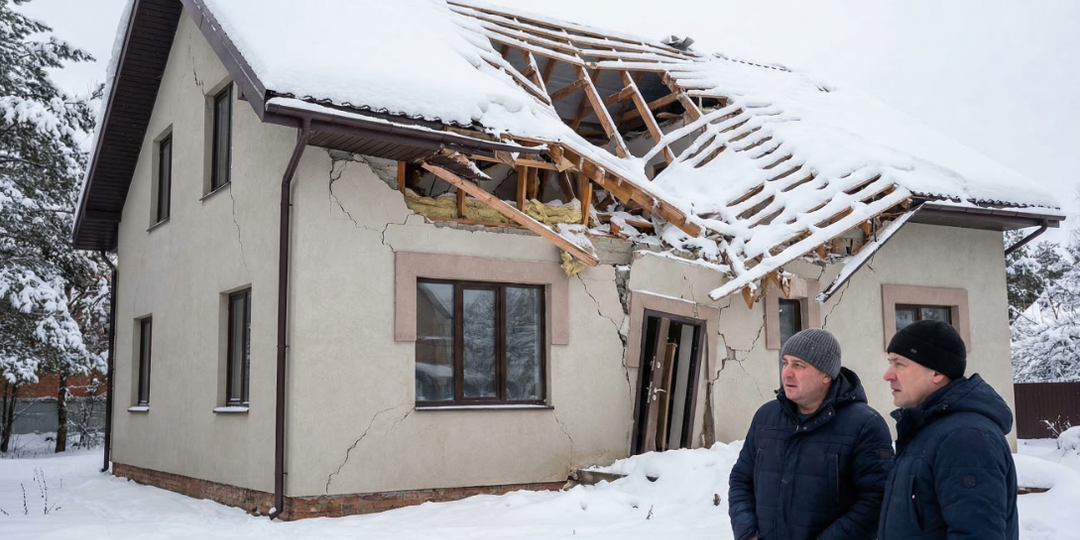 Дом построили, а через год рухнула крыша