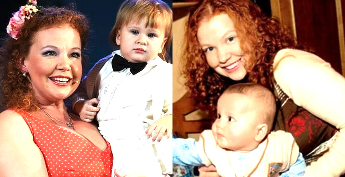 на фото Татьна Абрамова с сыном