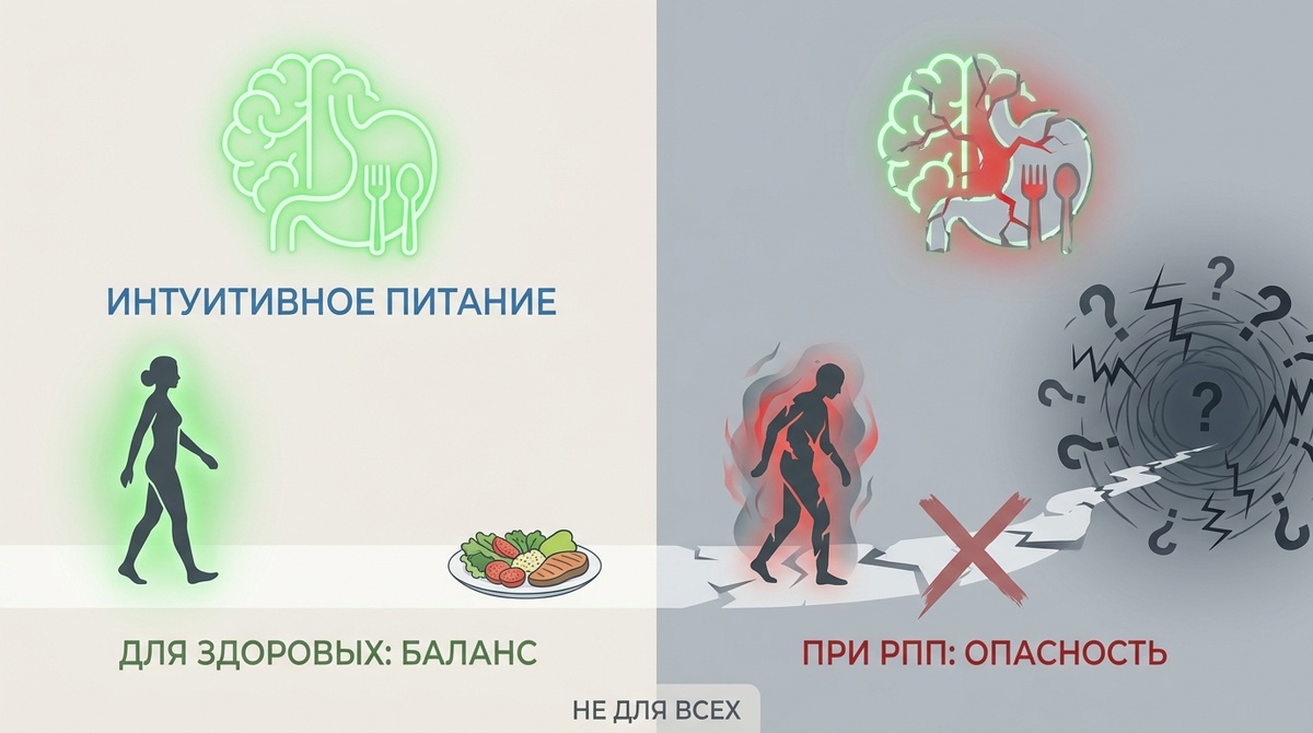 Интуитивное питание не работает при наличие расстройства пищевого поведения