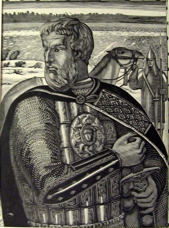 Фаворский Владимир Андреевич «Александр Невский» (1945-1947, бумага, ксилография). Из коллекции Новокузнецкого художественного музея.