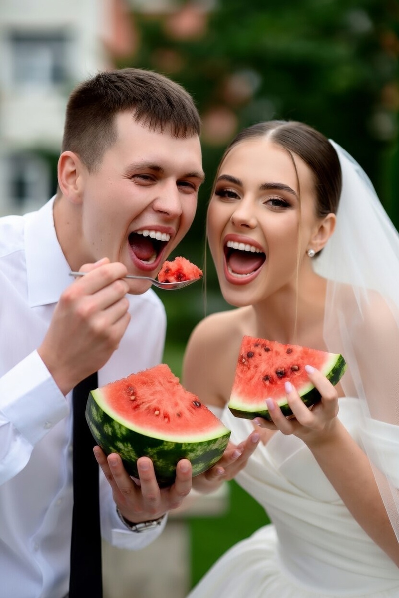 Встреча арбузом. Сгенерировано ИИ