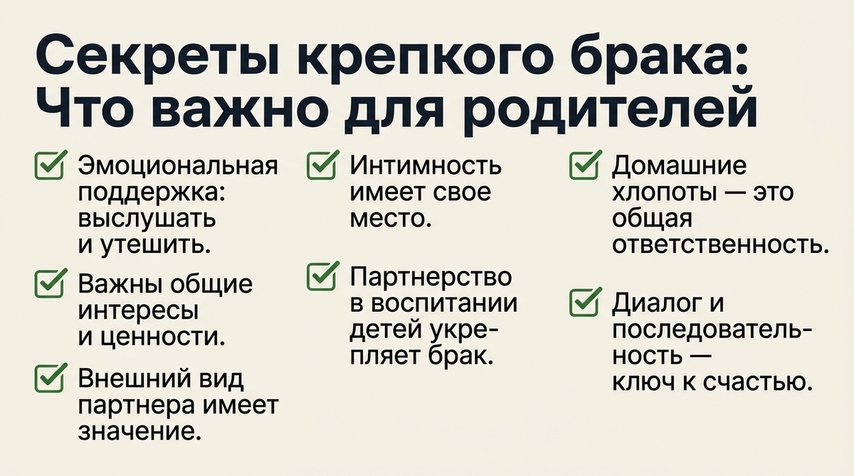 Секреты крепкого брака: что важно для родителей  📷
