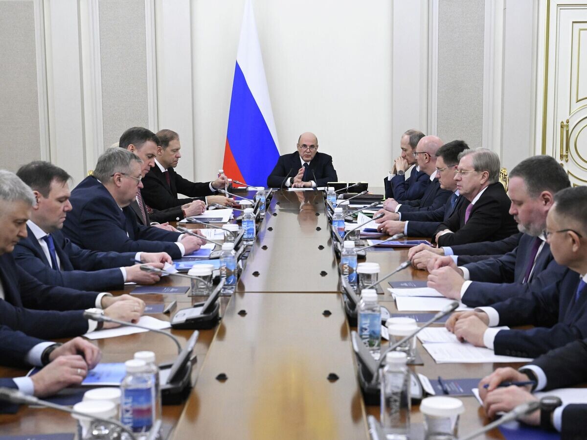    Председатель правительства РФ Михаил Мишустин проводит совещание с вице-премьерами РФ в Доме правительства | © РИА Новости / Александр Миридонов