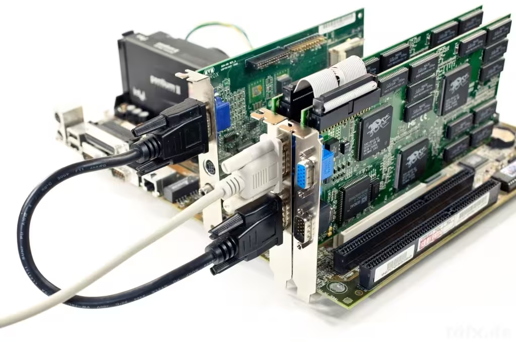 Черный кабель нужен как раз для синхронизации двух карточек