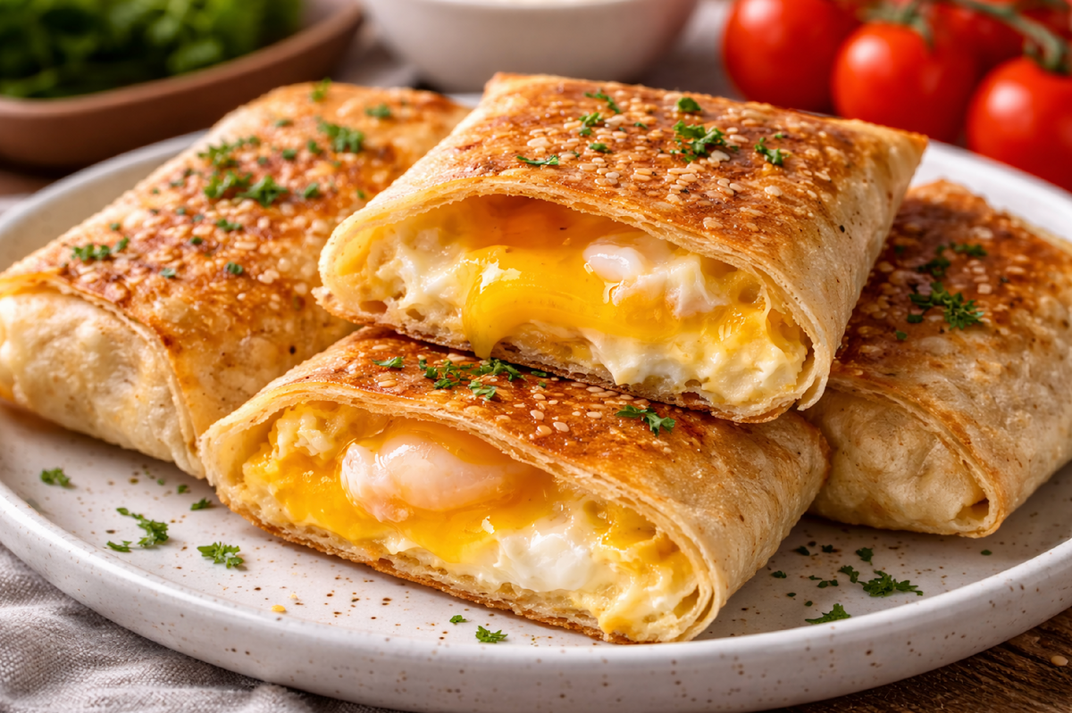 Лаваш с сыром и яйцом в аэрогриле