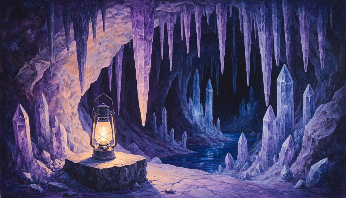 Подземный мир на холодной планете. Изображение от ИИ Шедеврум