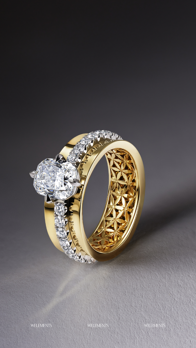 Кольцо Фибоначчи в женской версии по индивидуальному заказу. 