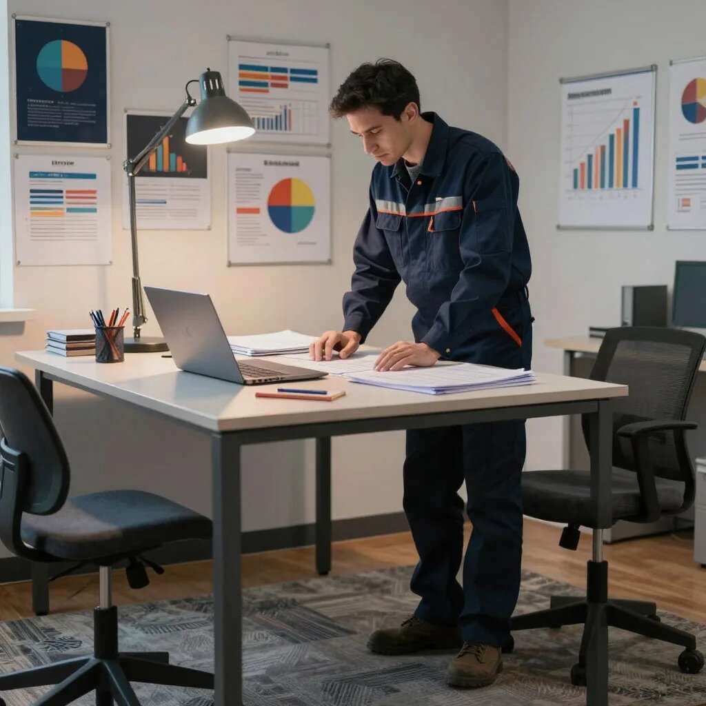 Рабочий. Иллюстрация сгенерирована нейросетью