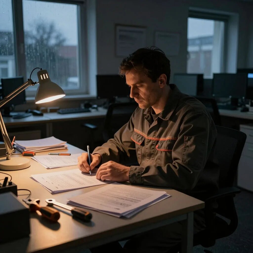 Рабочий. Иллюстрация сгенерирована нейросетью