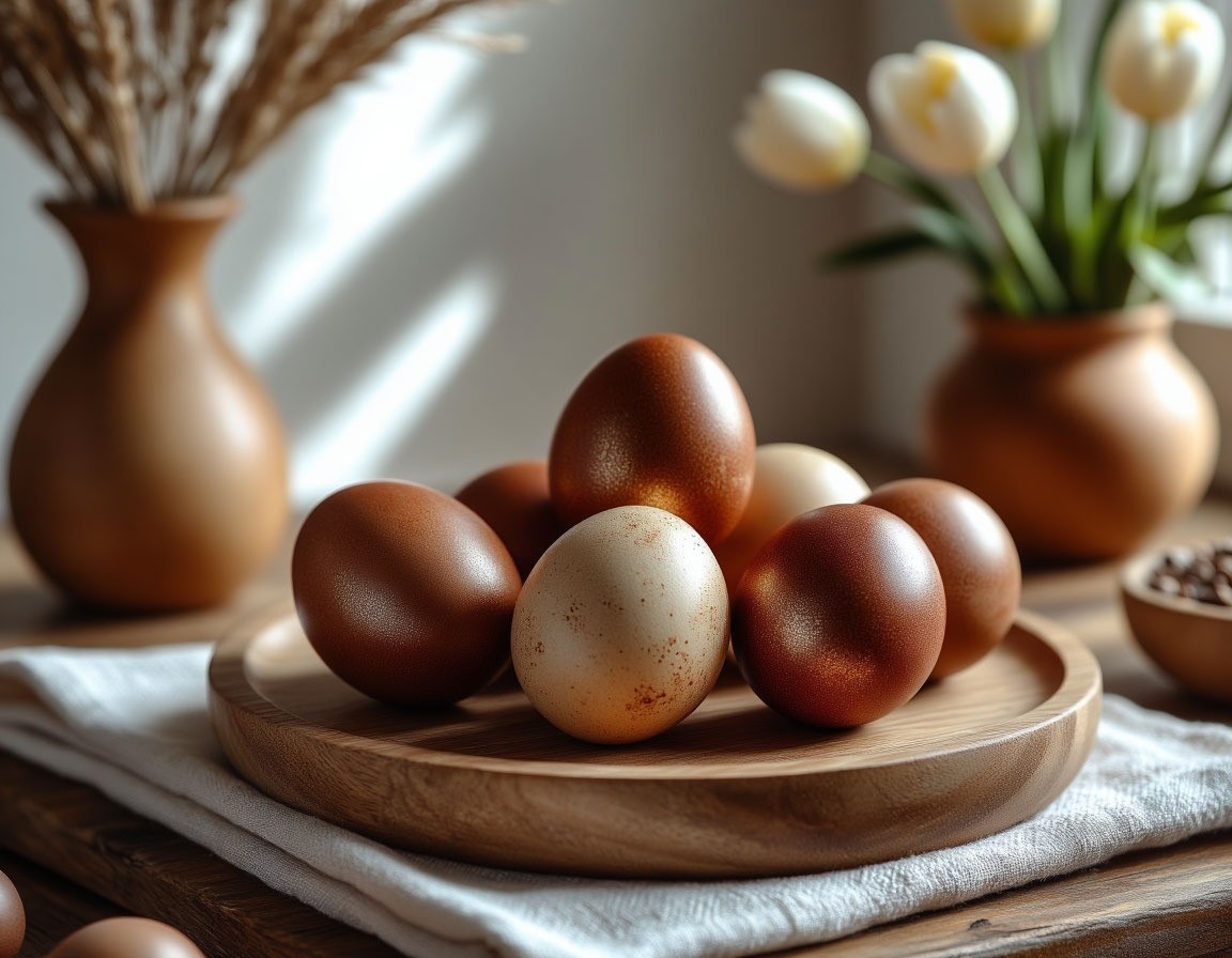 Яйца окрашенные луковой шелухой