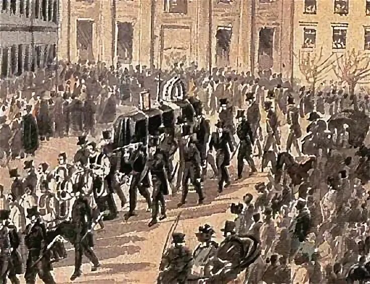 Гравюра Франца Штёбера «Похороны Бетховена»