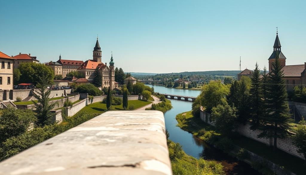    Древний Ростов Великий с медивальной архитектурой и природными пейзажами на фоне озера Неро.