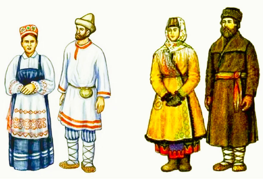 Так выглядели крестьяне в Росии в XVII веке. И все мужчины раньше носили бороду.