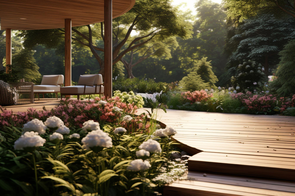 Садовый участок с террасированием