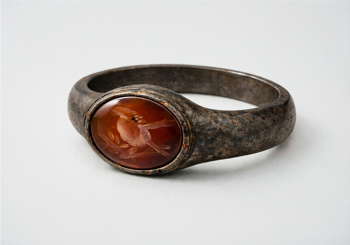 Реконструкция железного перстня с геммой.