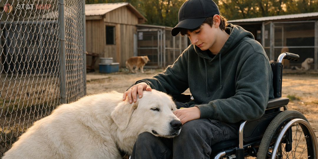 Собака из приюта никого к себе не подпускала. Но однажды подошла к мальчику в инвалидной коляске