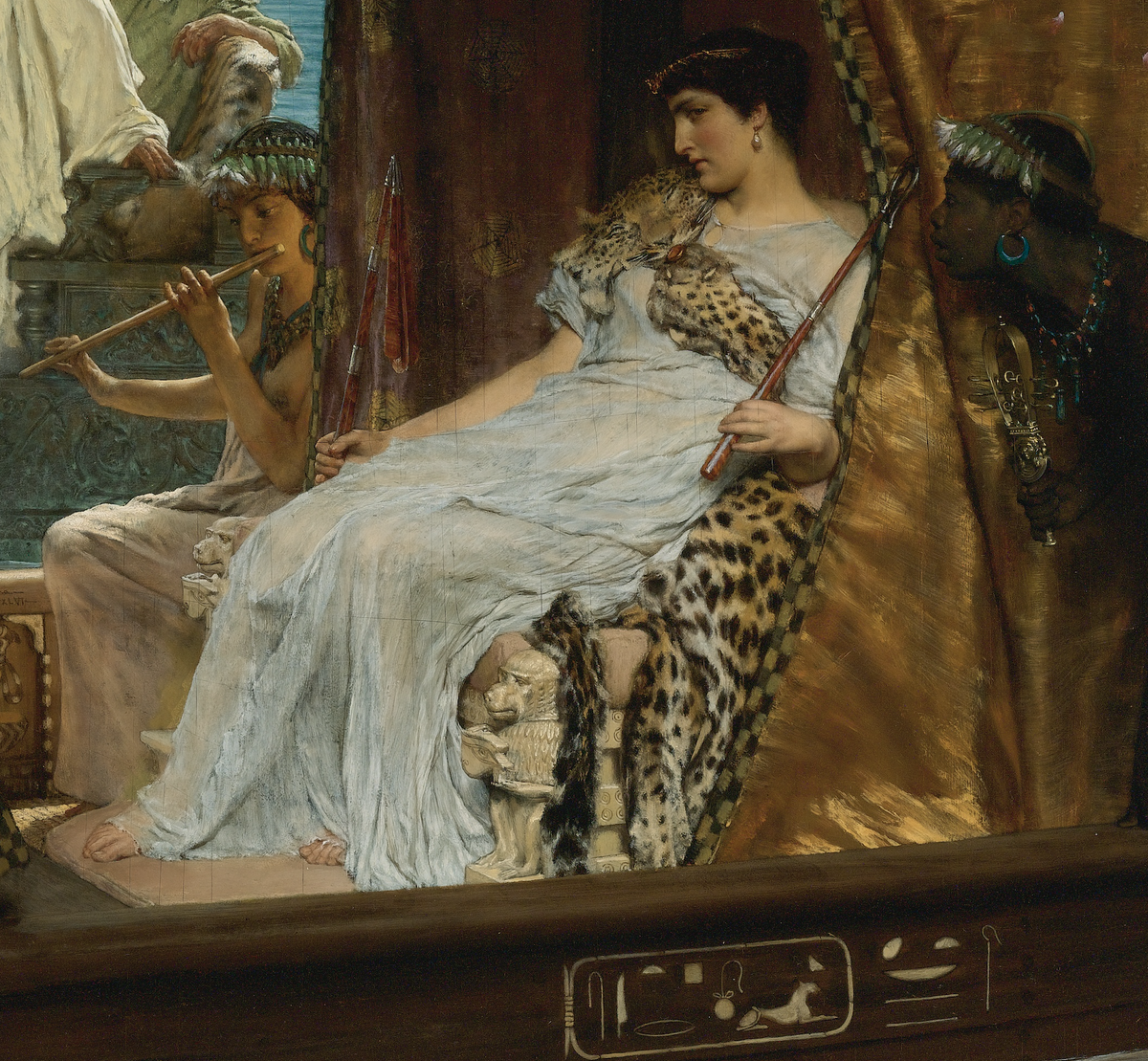 Лоуренс Альма-Тадема, «Встреча Антония и Клеопатры в 41 году до н. э.», фрагмент картины