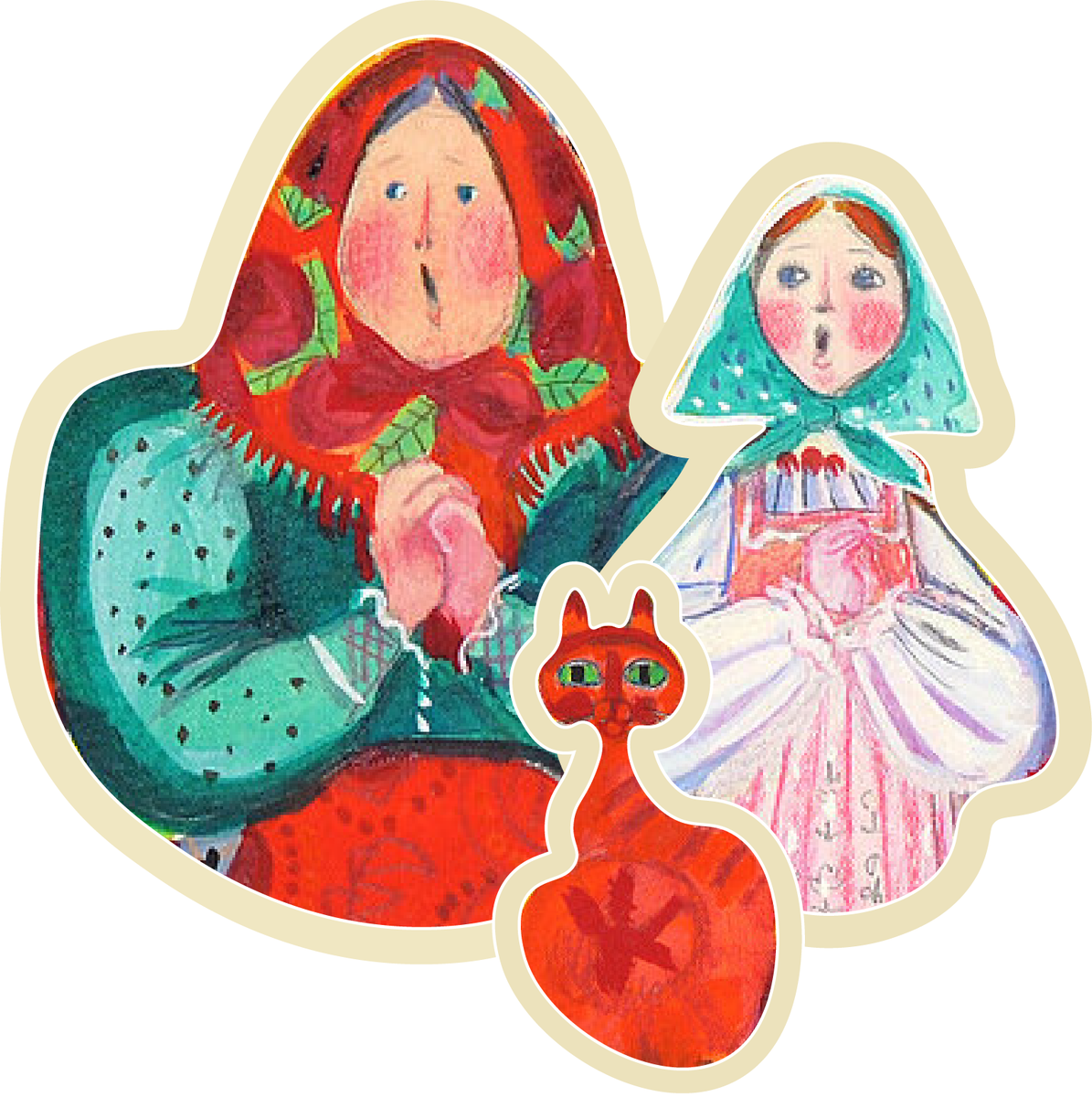 Стикер по мотивам работ Ольги Биатновской