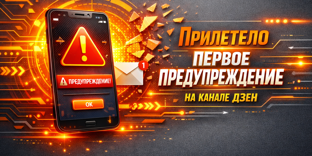 Мне прилетело первое предупреждение на этом канале
