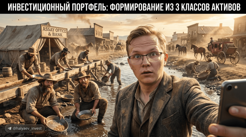    Пример структуры инвестиционного портфеля из трех классов активов
