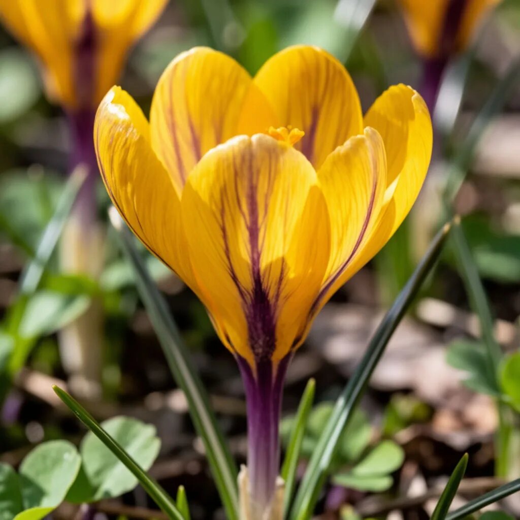 Крокус. Иллюстрация сгенерирована нейросетью