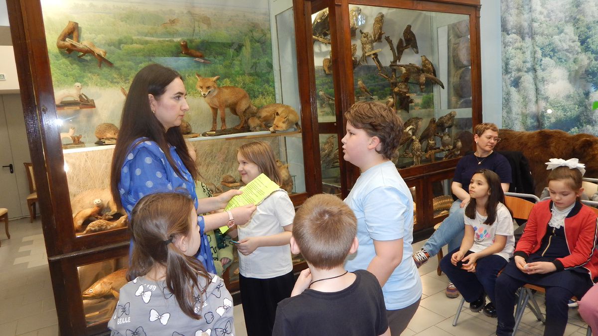 Экологическая игра " От истока к устью ". Ребята в залах музея. 