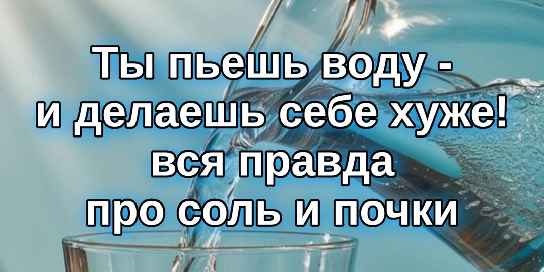 Ты пьёшь воду — и делаешь себе хуже! Вся правда про соль и почки