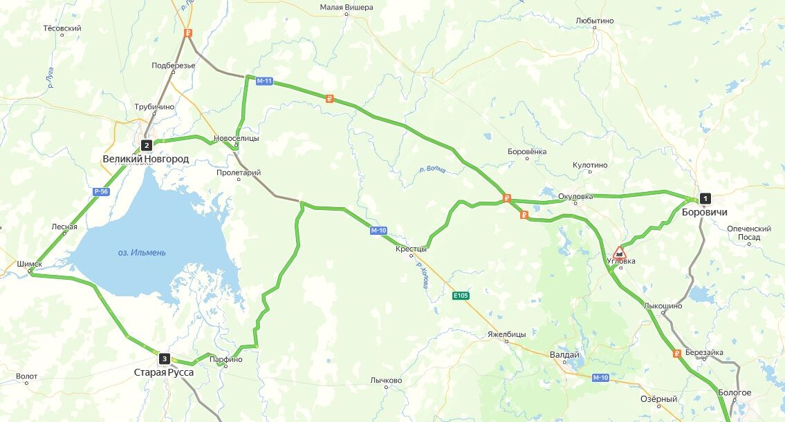 Маршрут автопутешествия по Новгородской области