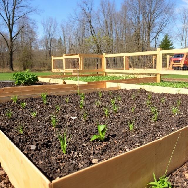 Грядка в фанерном коробе